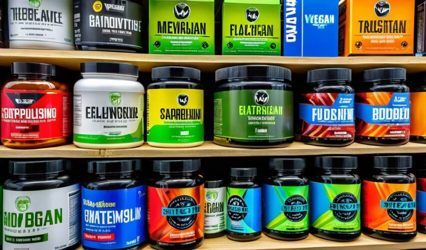 Photo vegan bodybuilding supplement stack